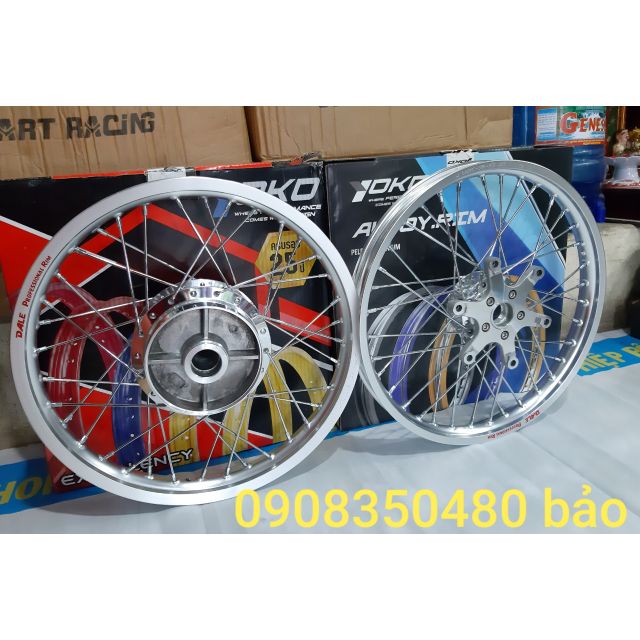 Bánh căm WINNER căm đùm mạ crom niềng nhôm DALE trước 1.4 sau 1.6 gắn như zin k cần chế sản phẩm như hình