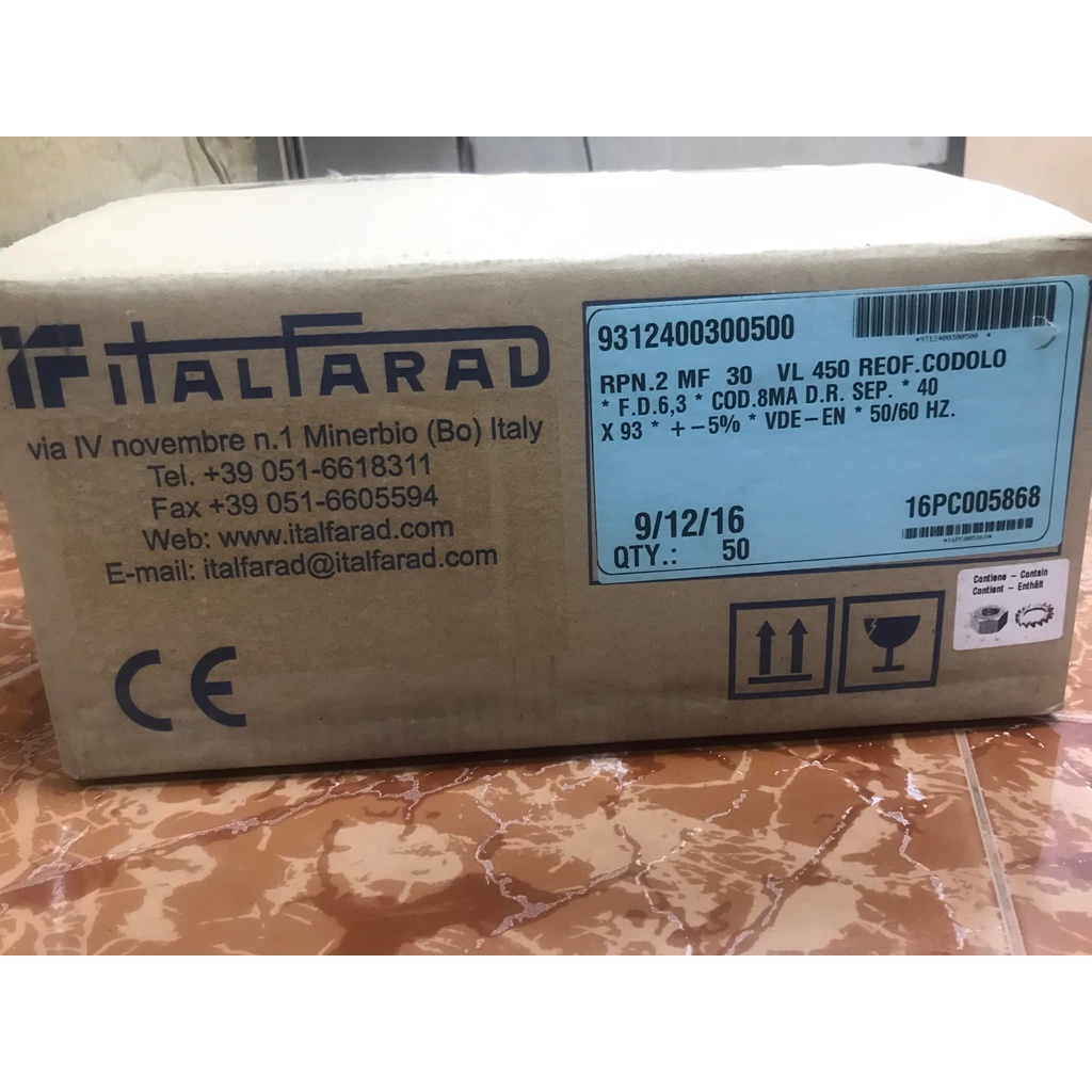 Capacitor 30mF 450V 50/60Hz RPN-2 Italfarad Italy
