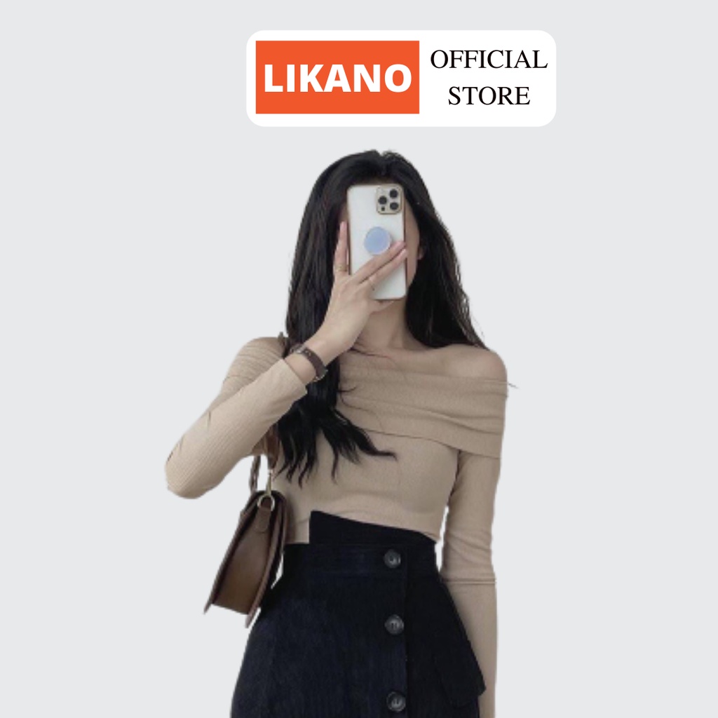 Áo len tăm trễ vai tay dài Ulzzang Likano CRT87