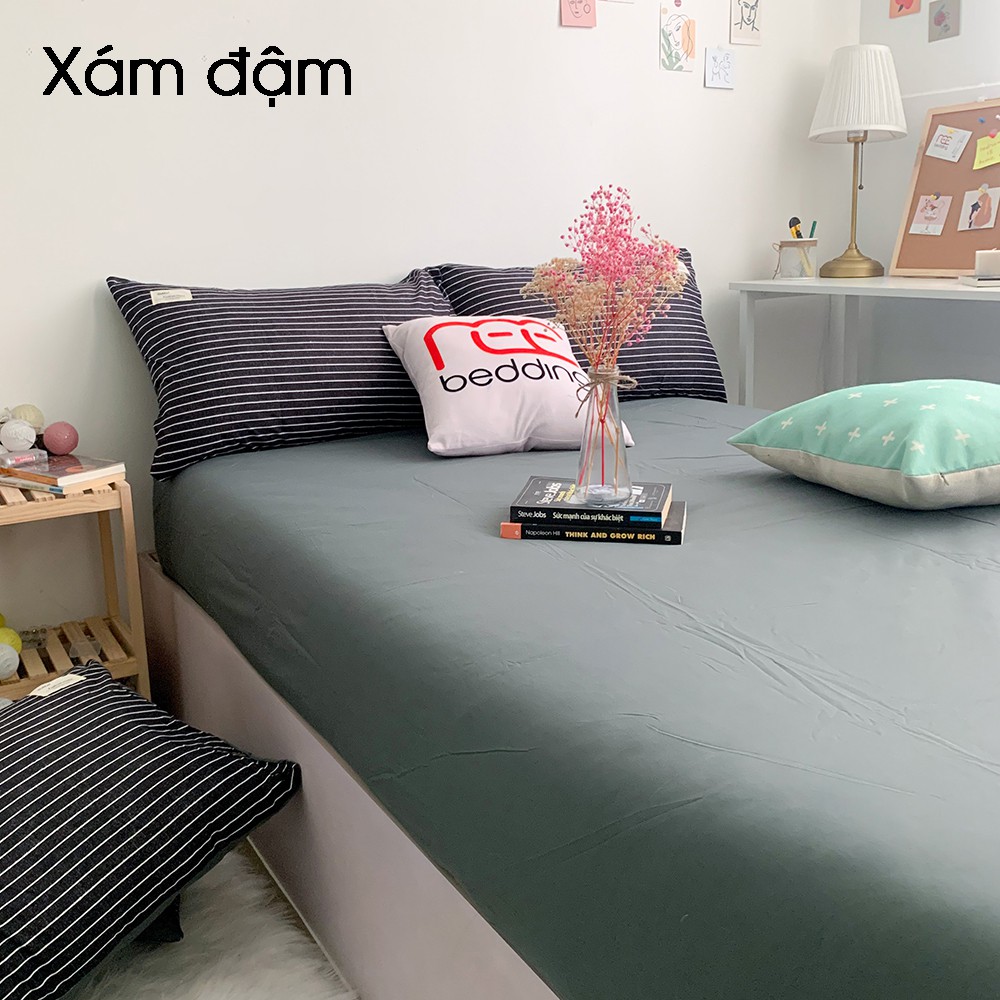 Bộ ga giường và vỏ gối Cotton TC REE Bedding CTC43 đủ size trải nệm 1m2, 1m4, 1m6, 1m8, 2m đẹp