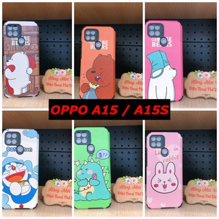 Ốp lưng OPPO A15 / A15s hình gấu khủng long dễ thương dẻo chống sốc
