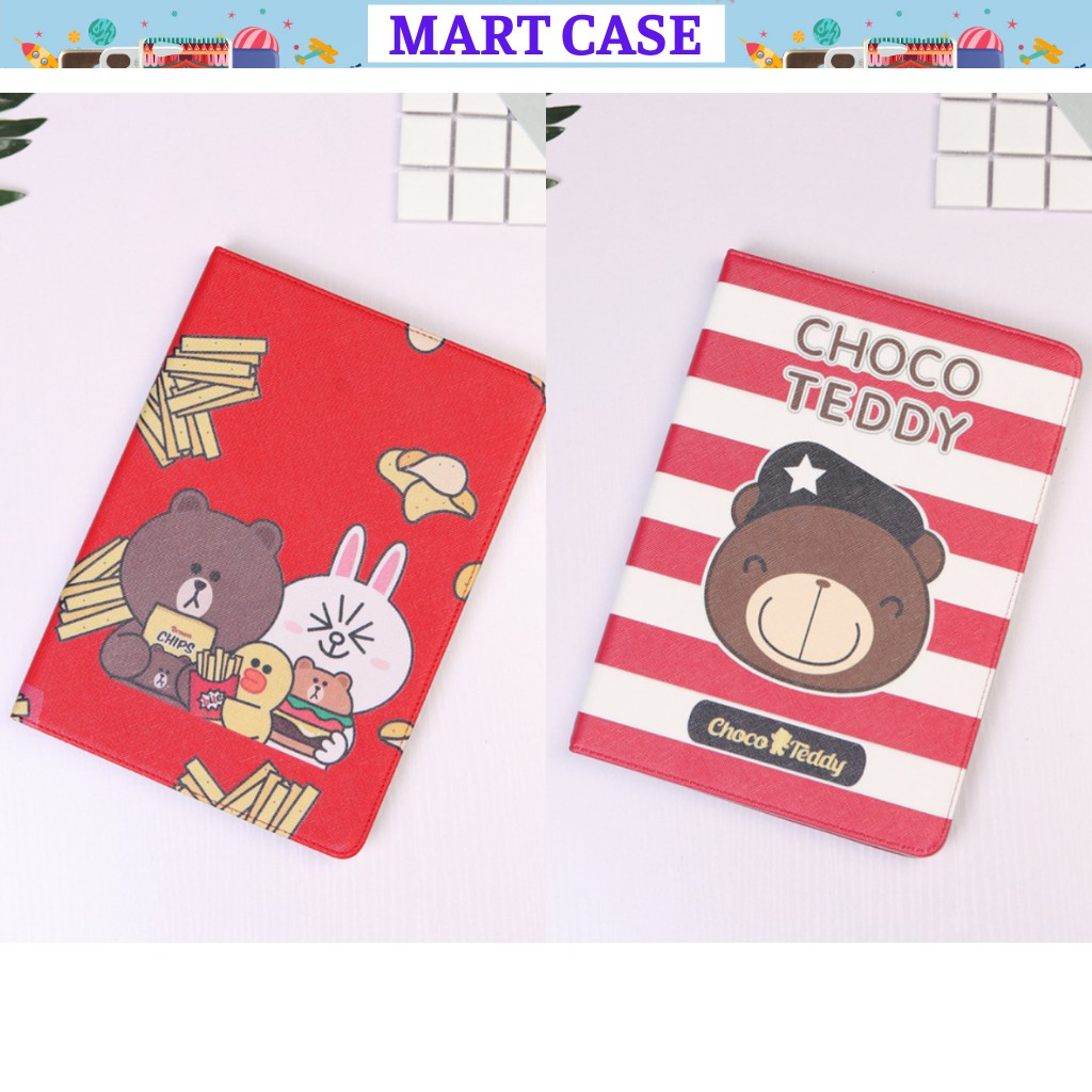 Bao da ipad hình Gấu Choco cute ốp ipad Pro 11 2020/9.7/10.5/10.2 gen 7/8/Air 1/Air 2...MART CASE | BigBuy360 - bigbuy360.vn