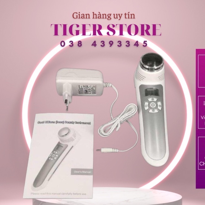 Búa Điện Di Nóng Lạnh Đẩy Tinh Chất Chăm Sóc Da Massage Mặt Công Nghệ ION Cool &amp; WARM SK-0802, B4