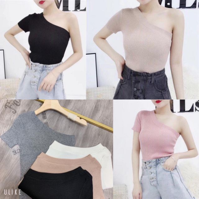 Áo lệch vai len montoghi hàng Quảng Châu