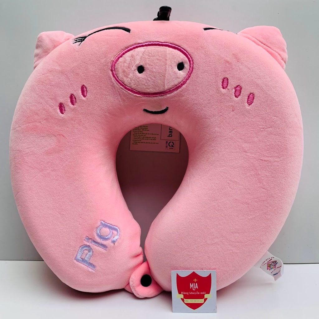 Gối Vòng Cổ Chữ U Cao Su Non có Thêu Hình Thú Đáng Yêu Cho Văn Phòng, Tàu Xe, Máy Bay, Người Đau Mỏi Vai Gáy