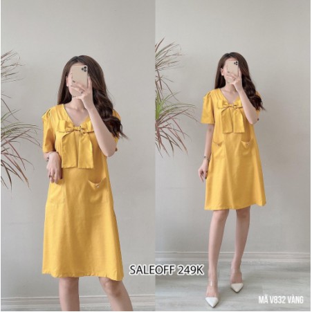 ĐẦM BẦU VÁY BẦU CÔNG SỞ MÙA HÈ SHOPMEVABESINHSINH ĐẦM BẦU CHẤT ĐŨI PHỐI NƠ SIZE M DƯỚI 75KG
