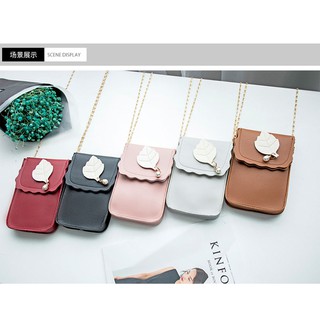 Túi đeo chéo nữ mini hình lá đựng điện thoại di động
