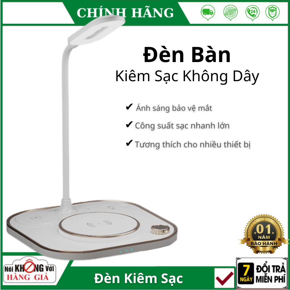 Đèn ngủ kiêm sạc không dây điện thoại đa năng Lamp X3 màu trắng cao cấp sang trọng , bảo hành 12 tháng