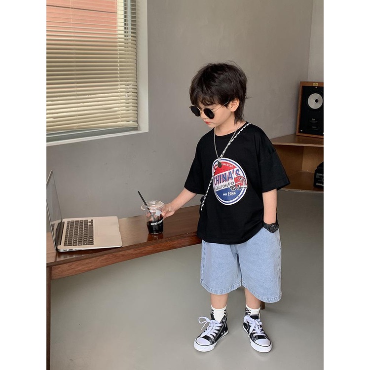 Áo thun ngắn tay cotton AMBB dễ thương cho bé