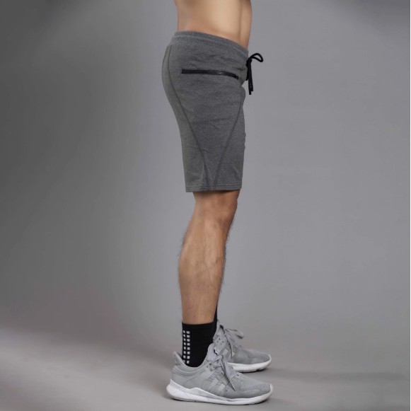 Quần short cao cấp Gymmax vải nỉ da cá màu trơn túi khóa C0702