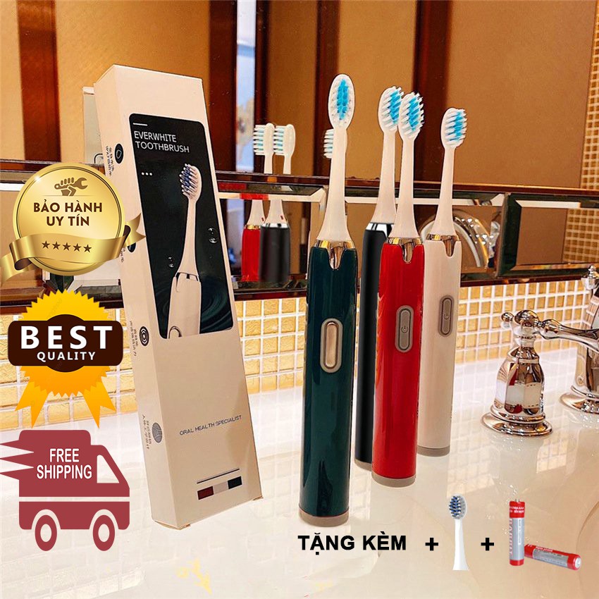 Bàn chải điện EverWhite - Bàn chải tự động Chăm sóc răng vượt trội - Bàn chải cho bé tặng kèm 1 đầu thay thế