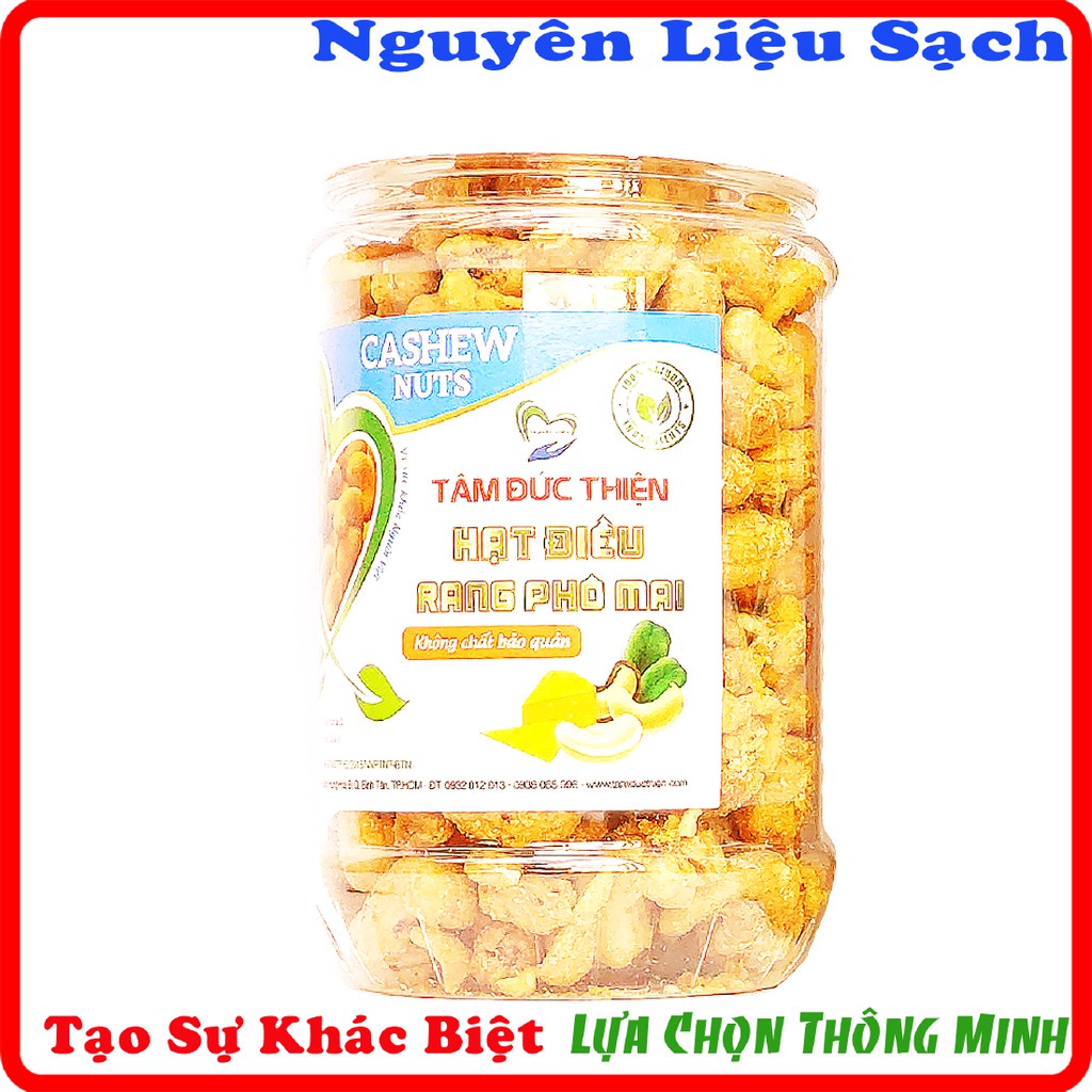 Combo 2 Hộp: Hạt Điều Rang Tỏi Ớt và Hạt Điều Rang Phô Mai[Nguyên Liệu Sạch] Tâm Đức Thiện - 2 x Hộp 250GR đồ ăn vặt