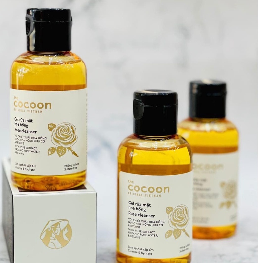 Gel rửa mặt hoa hồng Cocoon làm sạch &amp; cấp ẩm 140ml