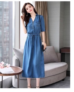 ĐẦM JEAN XOÈ PHỐI DÂY KÉO