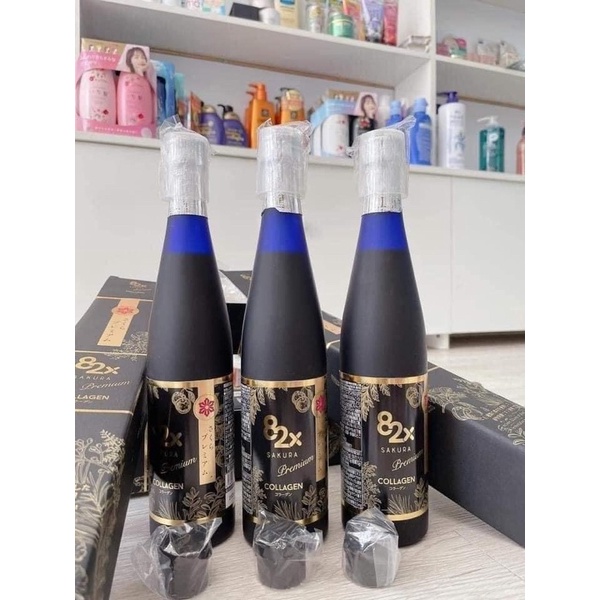 [Hàng nội địa Nhật] Nước Uống Đẹp Da Collagen 82X  Sakura Premium và Placenta 82X Sakura Premium chai 500ml