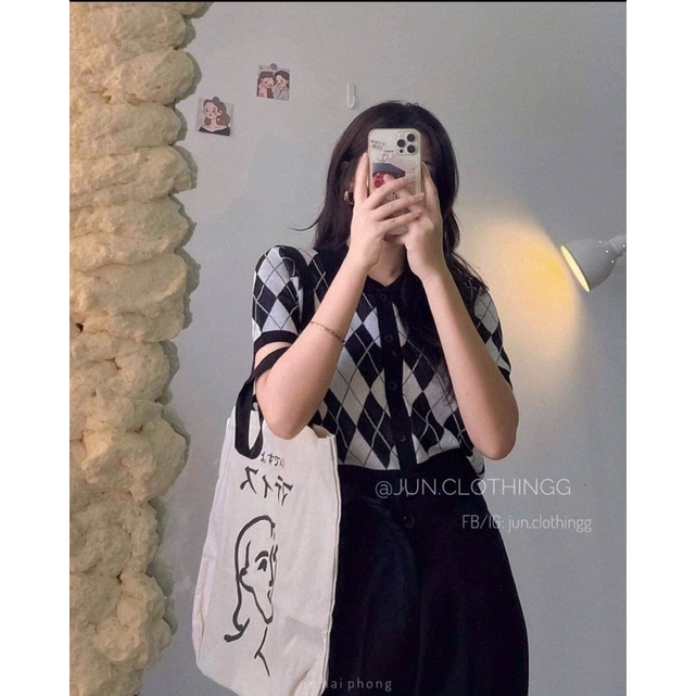 [Ảnh thật/Video]Áo len quả trám cổ polo Áo len croptop phong cách cổ điển sang chảnh | BigBuy360 - bigbuy360.vn