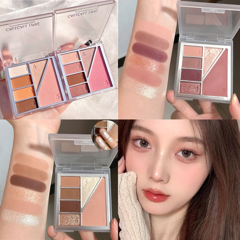 Bảng Phấn Mắt Callcall Ling Sáu Màu Sắc Tố Ngọc Trai Sữa Màu Đất Lấp Lánh Dành Cho Học Sinh