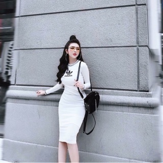 Đầm body thêu chữ adidat