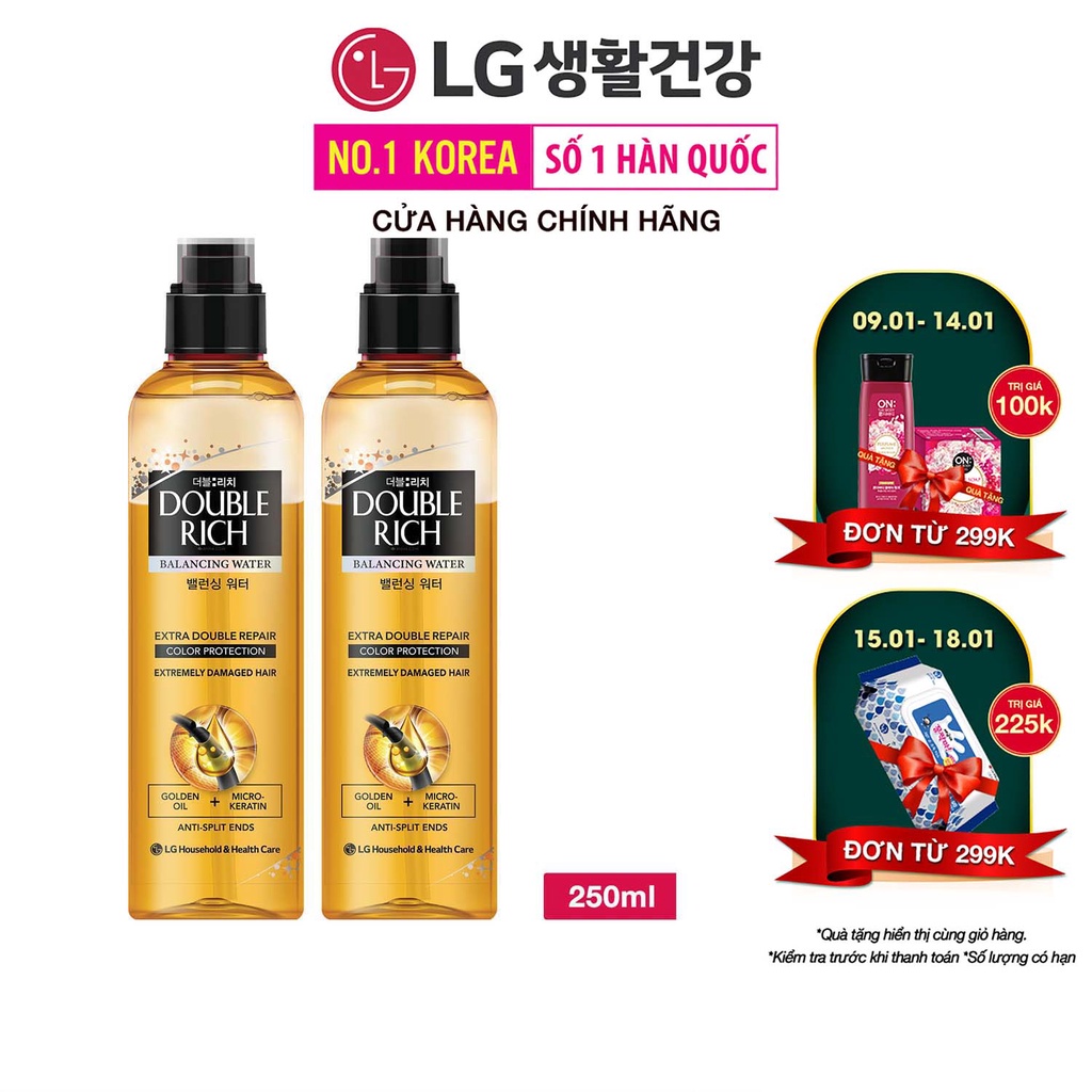 Combo 2 Nước dưỡng tóc Double Rich nuôi dưỡng tóc óng mượt 250ml/chai