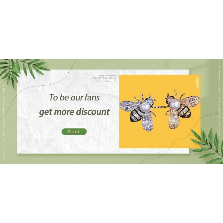 Ghim Cài Áo Hình Chú Ong Đính Đá Pha Lê Sang Trọng