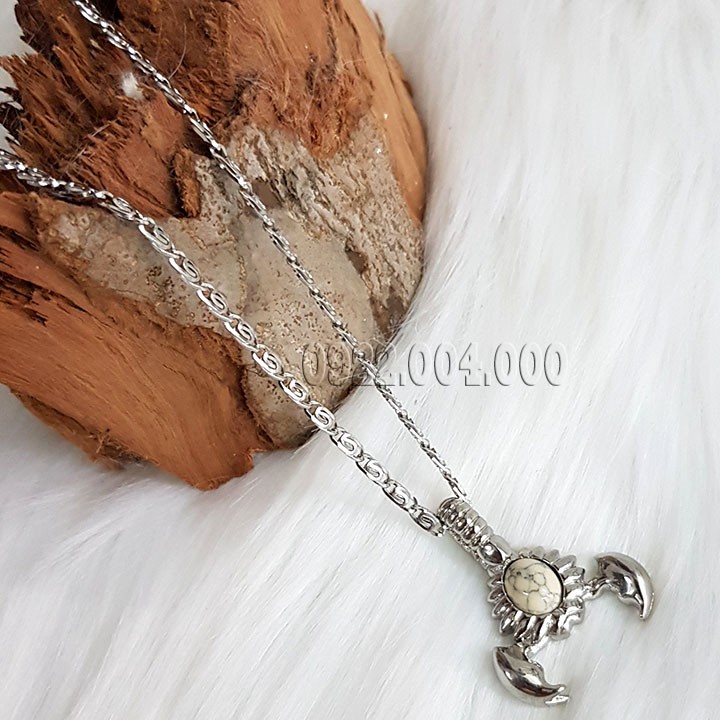 Dây chuyền mặt bò cạp trắng MZ1734