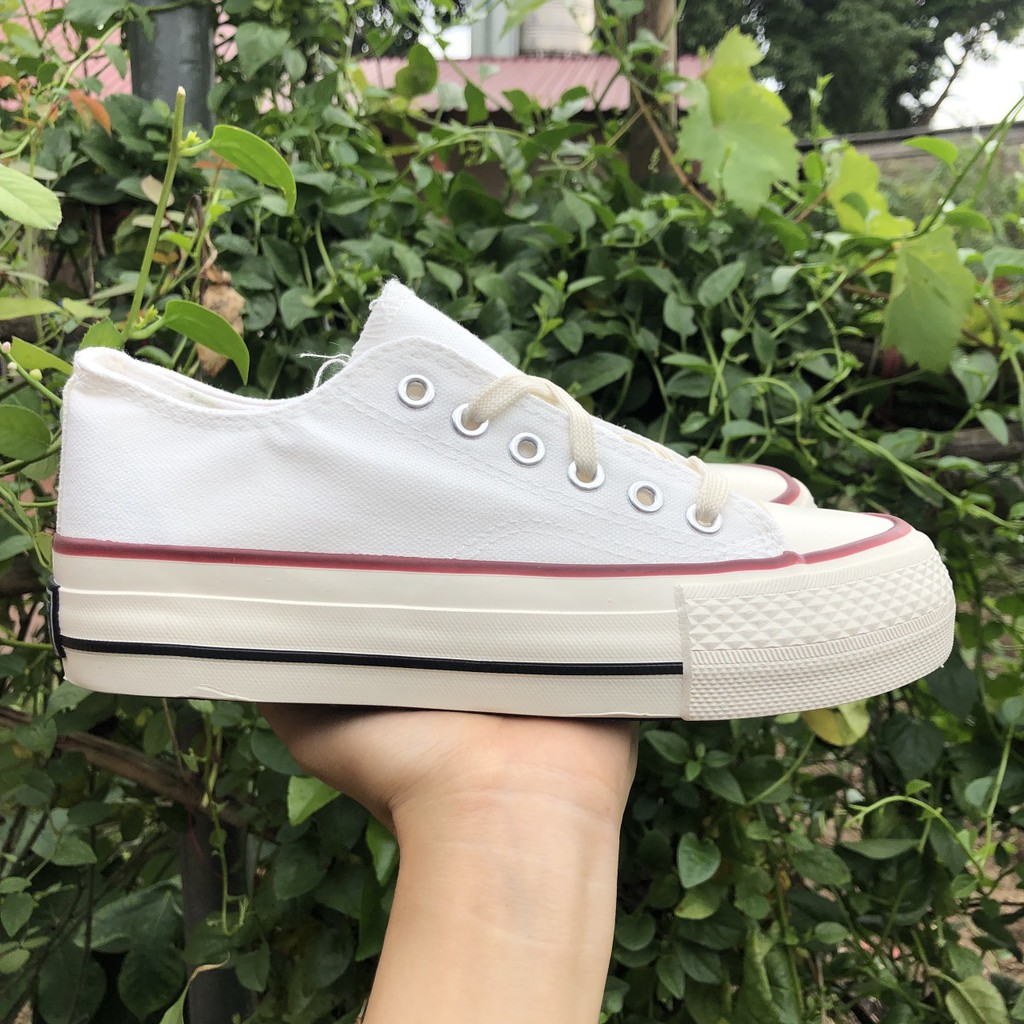 Giày cv 1970 cổ thấp đế dày 4cm Trắng+ Hồng + Đen Ảnh Thật | BigBuy360 - bigbuy360.vn