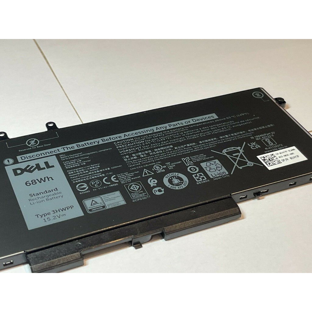 ⚡️⚡️⚡️ Pin(zin) Dell 3HWPP 3PCVM 10X1J Battery for Dell Latitude 5401 5501 1VY7F 68Wh BẢO HÀNH 6 THÁNG ĐỔI MỚI