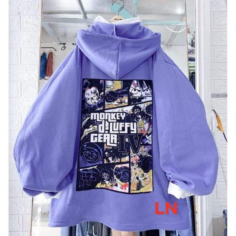 Áo hoodie tím in GAME MONKEY LN11