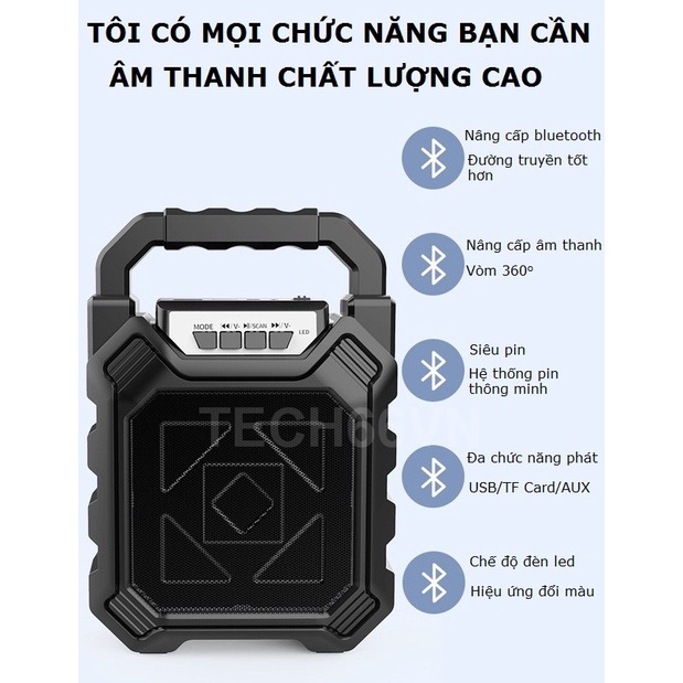 Loa bluetooth karaoke kèm mic S292 âm bass chất lượng quai xách tiện