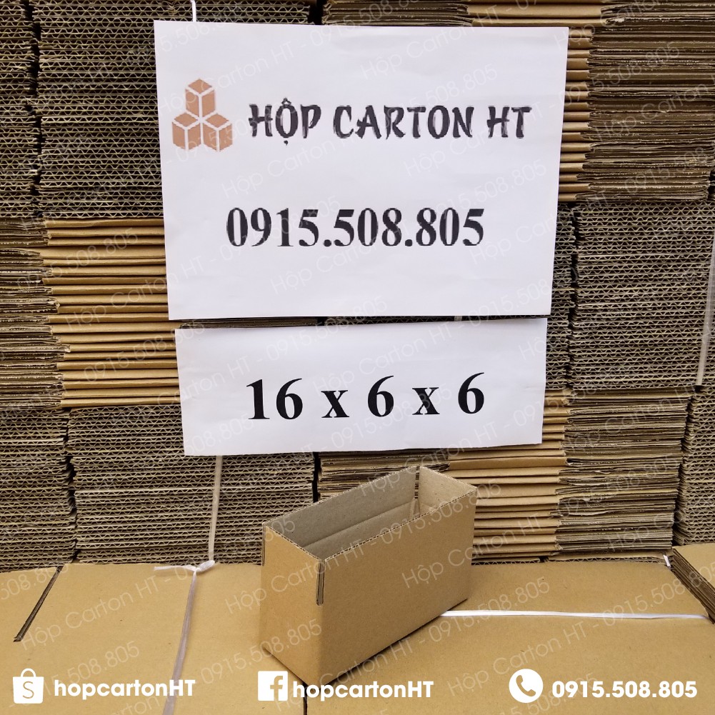 16x6x6 thùng giấy cod gói hàng, hộp bìa carton