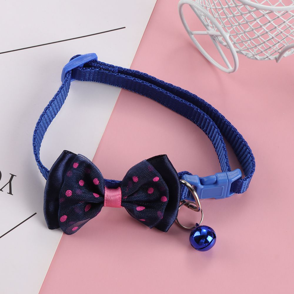 Vòng cổ gắn chuông và nơ có thể điều chỉnh nhiều màu tùy chọn cho thú cưng