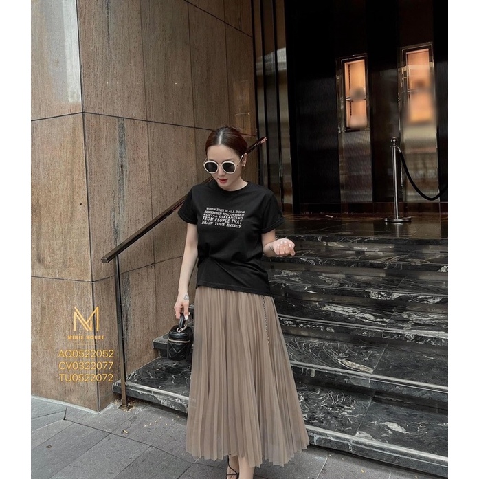 Chân váy voan lưới 2 lớp kèm dây đai B110