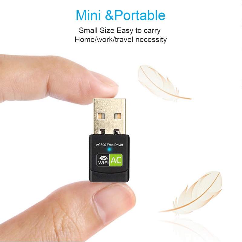 USB chuyển đổi thu WIFI 600mbps không dây có khe cắm mạng 5GHz tiện lợi chất lượng cao | BigBuy360 - bigbuy360.vn