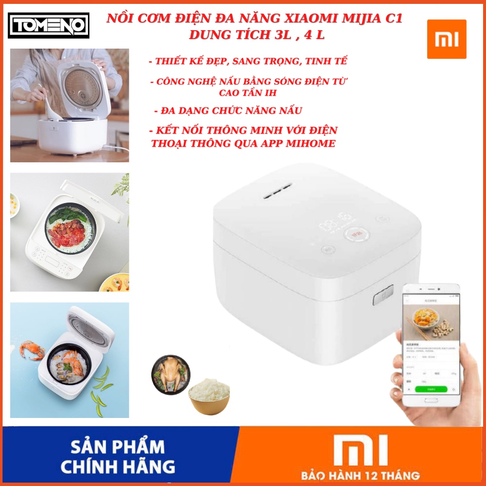 Nồi cơm điện , nồi cơm thông minh xiaomi Mijia C1 , cám ứng , cảm biến , dung tích 3L và 4L