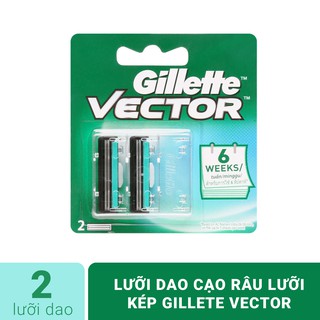 Lưỡi Dao Cạo Râu Gillet Vector 2 lưỡi kép ( vỉ 2 lưỡi dao )