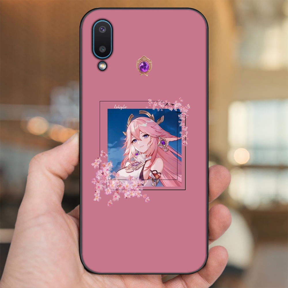 Ốp lưng Samsung A02 viền đen in hình Yae Miko Genshin Impact