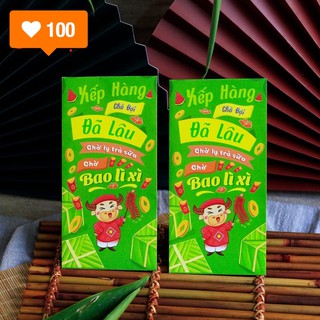 12 bao lì xì Tết 2021 màu xanh lá nổi bật dễ thương