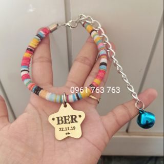 Bộ Vòng Cổ Bảng Tên Thú Cưng Thổ Cẩm