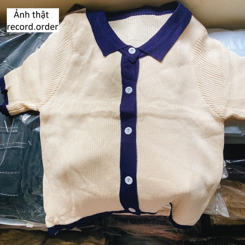 Áo kiểu len tăm dáng croptop nữ ulzzang tay ngắn (ảnh thật)