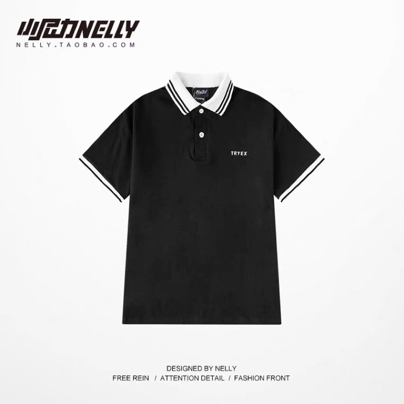 Áo polo tay ngắn 126213 Nelly Heybig form rộng dành cho nam và nữ 23.7