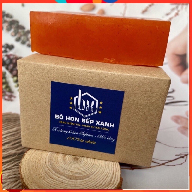 Xà Bông Bồ Hòn Hanmade Saffron-Hoa Hồng_130gr