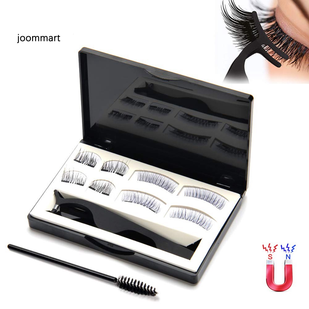 Set 4 cặp mi giả nam châm có thể tái sử dụng và có nhíp gấp chuyên nghiệp