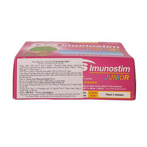 GS Imunostim Junior - Giúp bé tăng cường sức đề kháng, phòng ngừa cảm lạnh cho trẻ - Nhập khẩu từ Ý