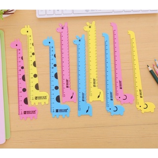 Thước kẻ con hươu học sinh dễ thương 15cm, bộ eke học sinh nhiều màu