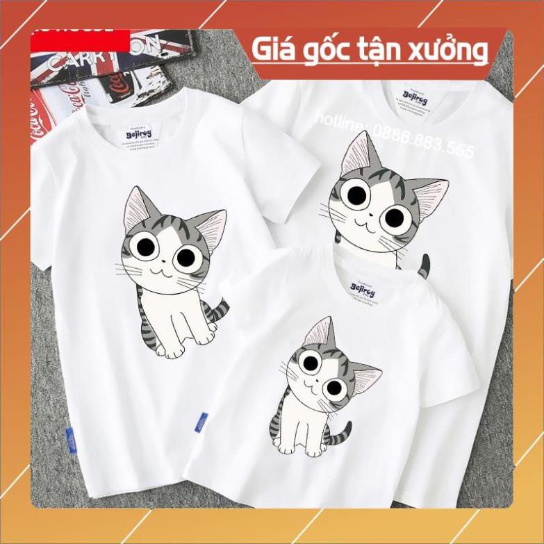 😍SALE HÈ😍 [HOT] Áo Phông Gia Đinh Đồng Phục Gia Đình In Hình Mèo Cute Cực Hot