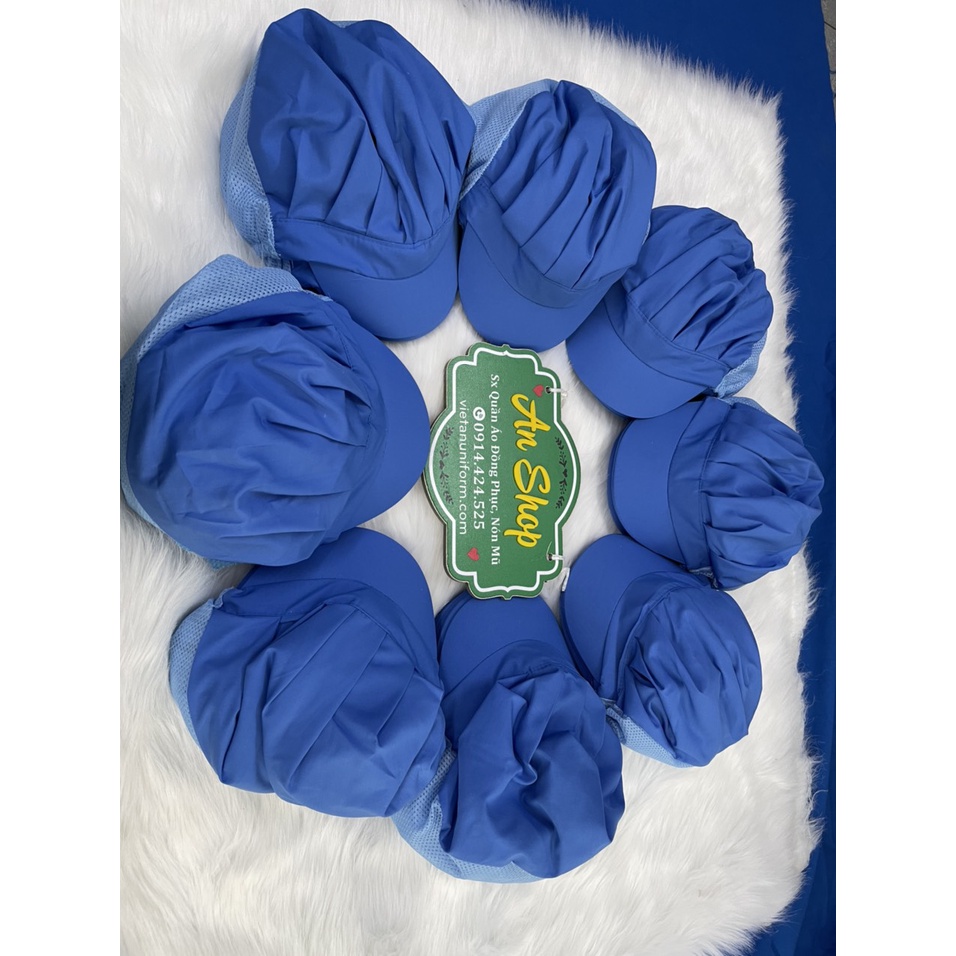 🌺Nón vải lưới trùm tóc công nhân thực phẩm - Mũ trùm tóc y tế, bảo hộ màu xanh