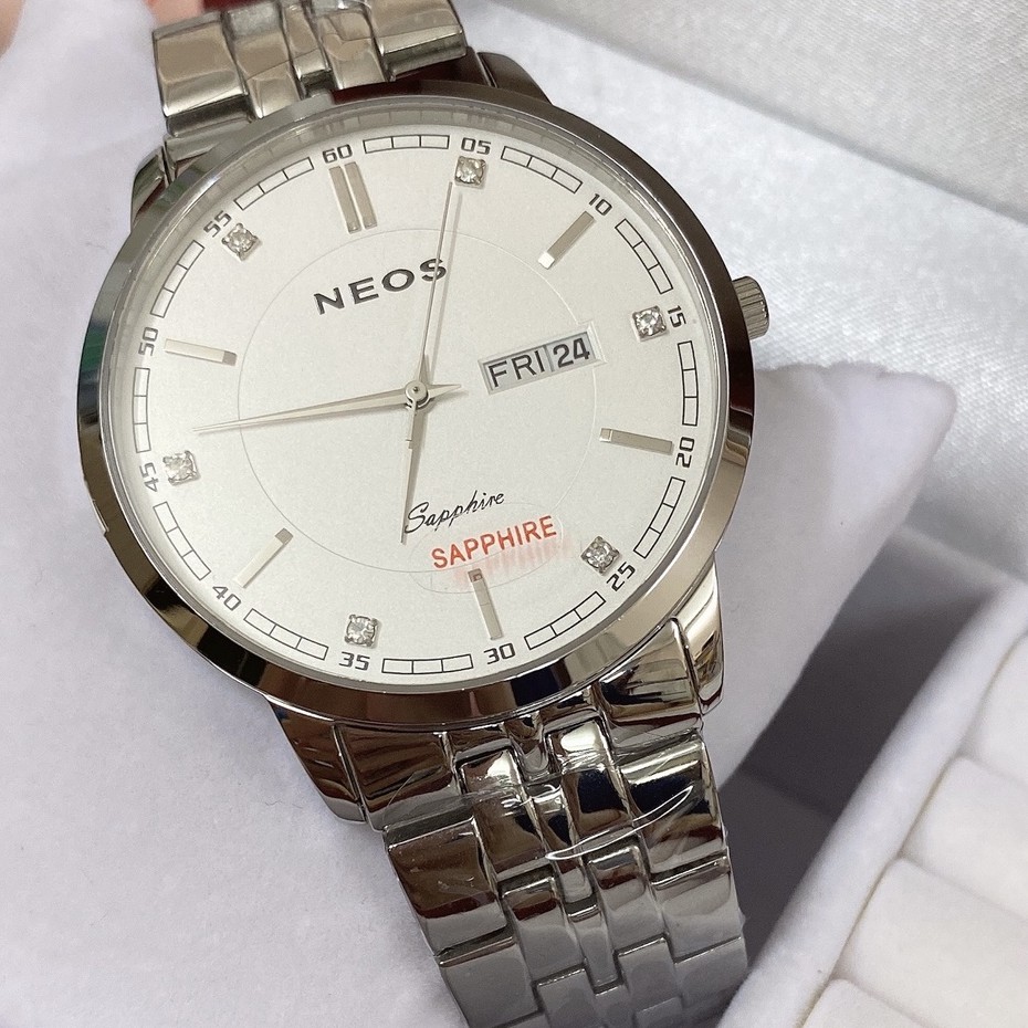 Đồng hồ nam NEOS dây trắng, mặt trắng, NEOS N30929-DD