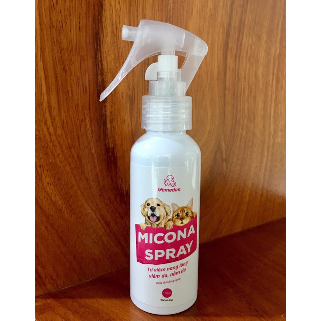 Micona Spray xịt trị viêm da nang lông,nấm chó mèo