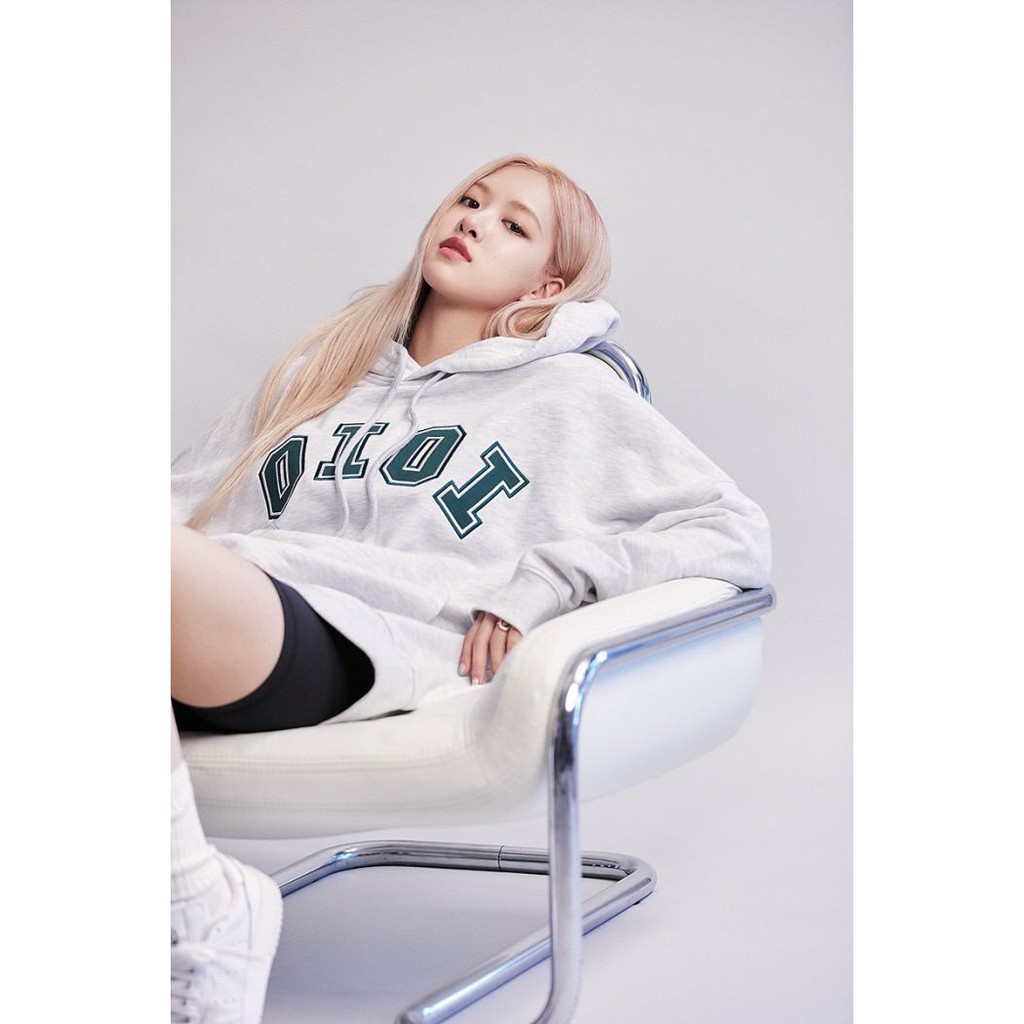 Rose blackpink Áo Hoodie Dáng Rộng In Chữ OIOI Phong Cách Hợp Thời Trang Cho Cặp Đôi