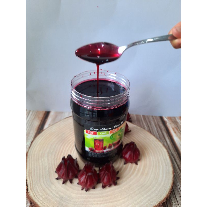 Siro Atiso đỏ (Siro Hibiscus) KHÔNG KÈM MỨT HOA hủ 1kg